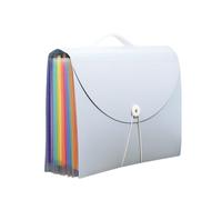 Organizzatore di file for fisarmonica in plastica, cartella for espandibile A4 con manico multicolore(Blue)