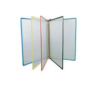 Organizzatore di file per scrivania, Espositore Flip Book da parete in PVC Metallo 33 x 23 cm A4 5 pagine Multicolore(Combination of Red)