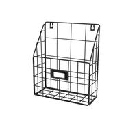 Organizzatore di file Utile portariviste da parete con cestino in rete metallica e portadocumenti sospeso(Nero)