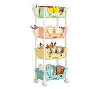Organizzatore di giocattoli e libri per bambini - Libreria, Supporto per riporre giocattoli | Organizzatore di giocattoli con ruote con contenitori, scaffale a più livelli per la camera dei bambini