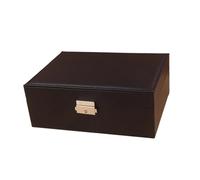 Organizzatore Di Gioielli Da Viaggio Scatola portatile for cosmetici da principessa, piccola, semplice, for orecchini, bracciale, anello, gioielli, collana, doppio strato Per Anelli E Collane(Black)