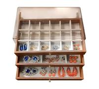 Organizzatore di gioielli in legno | Supporto per orologio in legno a più livelli | Cofanetto per gioielli, per la madre ' , le ragazze, la casa, l'artigianato, la toeletta la stanza