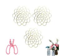 Organizzatore di Griglie Floreali in Acciaio Inossidabile, Supporto for composizioni Floreali, griglia audace, Riutilizzabile, con Rana di Fiori, for vasi, steli Floreali, Bouquet(Gold,4+5+6 inch)