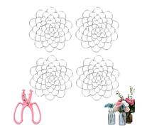 Organizzatore di Griglie Floreali in Acciaio Inossidabile, Supporto for composizioni Floreali, griglia audace, Riutilizzabile, con Rana di Fiori, for vasi, steli Floreali, Bouquet(Silver,5 inch)