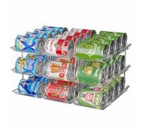 Organizzatore di lattine Contenitori per frigorifero Contenitori per bevande con rotelle automatiche a 3 strati Scatola di immagazzinaggio per lattine di soda Scaffale da cucina