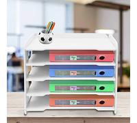 Organizzatore di Letteratura a 5 Livelli, Portadocumenti da scrivania, Portadocumenti Bianco, Vassoio per Lettere e quaderni, portaoggetti per casa, Scuola, Aula