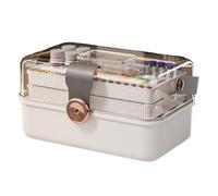 Organizzatore di medicine, scatola di medicinali per viaggi,Scatola di immagazzinaggio multifunzionale per farmaci a 3 livelli - Scatola di medicina versatile, contenitore per medicine con poi