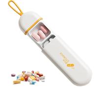 Organizzatore di pillole da viaggio, 5,5x1.4 3 Compartimenti Custodia per pillola piccola con corda in silicone, custodia per pillola tascabile ecologica con striscia a prova di umidità per uso e via