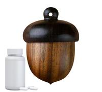 Organizzatore di pillole in legno - scatola di dimensioni di viaggio a forma di noce di pino, contenitore compatto , supporto di medicina quotidiana, accessorio di stoccaggio leggero, custodia t