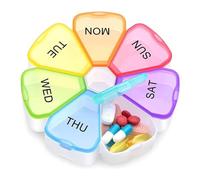 Organizzatore di pillole, portapillole da viaggio settimanale, agenda giornaliera for medicinali a scomparti grandi, selezionatore e promemoria for dispenser di pillole (Color : Rainbow)