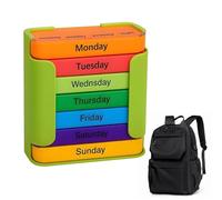 Organizzatore di pillole settimanale - Pianificatore di medicinali a 7 giorni, custodia per tablet 4 volte al giorno, scatola di archiviazione portatile per facile utilizzo | Viaggio 'aereo, osped