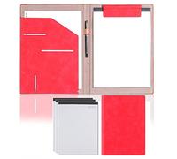 Organizzatore di portfolio, raccoglitore in pelle, cartella portadocumenti A4 in PU, cartella portadocumenti aziendale, archiviazione di curriculum(Red)