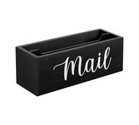 Organizzatore Di Posta In Legno, Finitura Rustica, 28x10x10cm, Supporto Per Lettere Desktop, Rastrelliere A Parete, Doppi Slot, Per Ordinamento 'ingresso, Deposito Ufficio, Configurazione Della Ca