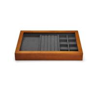 Organizzatore di Prese con Le scatole di Gioielli con scatole ad Anello in Legno di scatole di Gioielli Grandi con Coperchio Trasparente in Legno impilabile scatole di Gioielli in Legno Solido per