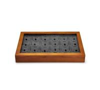 Organizzatore di prese con le scatole di gioielli con scatole ad anello in legno di scatole di gioielli grandi con coperchio trasparente in legno impilabile scatole di gioielli in legno solido per