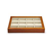 Organizzatore di Prese con Le scatole di Gioielli con scatole ad Anello in Legno di scatole di Gioielli Grandi con Coperchio Trasparente in Legno impilabile scatole di Gioielli in Legno Solido per