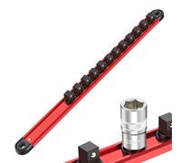 Organizzatore di prese - Portaprese magnetico | Rack di stoccaggio per manicotti in metallo, vassoi per bussole metriche adatti per cassette degli attrezzi, rack per chiavi, cacciaviti, utensili mecca