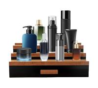 Organizzatore di profumi, supporto per il display del profumo - Vassoio per scaffali per profumi a 3 livelli con compartimento segreto,Organizzatori del bagno e deposito per la barba, lozione da barba