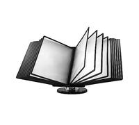 Organizzatore di riferimento da scrivania, supporto regolabile da scrivania, 10 e 20 pagine a due lati, cartella per regali da scrivania, supporto di riferimento salvaspazio durevole, nero (dimensioni