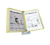 Organizzatore di riferimento da tavolo, espositore per catalogo, sistema di riferimento desktop piccolo, 5 pannelli, contiene 10 fogli di carta formato A4, guida operativa per appendere alla parete