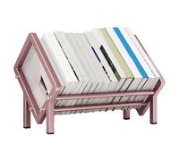 Organizzatore di scaffali da scrivania | Libreria desktop inclinata in acciaio al carbonio | Raccoppiamento di deposito per risparmio spaziale per forniture per ufficio, libri e arredamento | 15.7in S