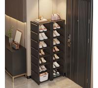 Organizzatore di scarpe a più strati Utilizzare alla porta Scarpiera Organizzatore Scaffale in tessuto non tessuto Scaffale impilabile Risparmio di spazio regolabile