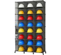 Organizzatore Di Stoccaggio Del Cubo Del Pavimento 16 18 24 32 Cubbies, Supporto Per Cappello Duro Di Grande Capacità Per Officina / Fabbrica / Stazione Dei Pompieri, Scaffale In Filo Rimovibile