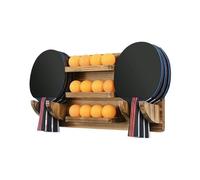 Organizzatore di stoccaggio del supporto per display paddle di grande capacità - Organizzatore di racchette da tennis, monte con racchetta compatta Tavolo Raccolto di tennis 6 Racket e 12 sfere