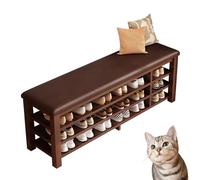 Organizzatore di stoccaggio di immersione in panchina per cabine per scarpe con sedile rack di design in legno per portata della porta d'ingresso marrone 80cm