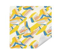 Organizzatore di trucco Borsa Panno Organizzatore di Viaggio Portatile Wrap 13.8 X 13.8 Wrapper Organizzatori Cosmetici per Viaggio, Piani geometrici bianchi gialli, 21.7x21.7in