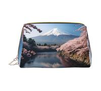 Organizzatore di trucco del paesaggio del monte Fuji del Giappone, sacchetto di toilette amichevole di viaggio per i cosmetici, cura della pelle, accessori, bianco, Taglia unica, Beauty case