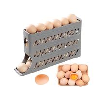 Organizzatore di uova frigorifero-Porta laterale, vassoio automatico a 4 livelli | Pillola di stoccaggio per uova ad alta capacità con design scorrevole per bancone della cucina, armadio