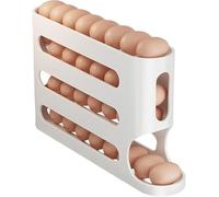 Organizzatore di uova - Porta | Rack stoccaggio inclinati a 4 livelli con grande capacità, vassoio per bracconiere uova, scatole multifunzionali ristoranti