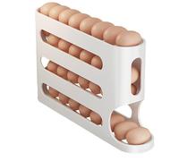 Organizzatore di uova - Porta | Rack stoccaggio inclinati a 4 livelli con grande capacità, vassoio per bracconiere uova, scatole multifunzionali ristoranti