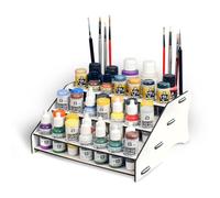 Organizzatore di vernici Vallejo, stazione di verniciatura per vernici acriliche, pennelli e strumenti per il banco di lavoro, la pittura di miniature, il modellismo, Warhammer. Vernici non incluse