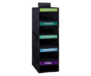 Organizzatore di vestiti per i giorni feriali - 85x30x30 cm Oxford a cinque livelli, organizer per vestiti del lunedì venerdì, robusto appendiabiti per porta 'armadio | Guardaroba 'aula scolas