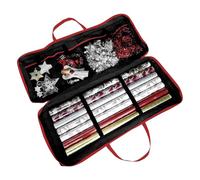 Organizzatore d'imballaggio regalo - Sacchetto di immagazzinaggio di Natale con cerniera, tasche interne per carta da imballaggio, design poco ingombrante, per decorare le vacanze,