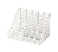 Organizzatore Documenti Ufficio Porta Documenti Porta Portariviste Separatore a Due Sezioni in Ferro Maglia Resistente Accesso Veloce Compatto Adatto per Ufficio, Bianco