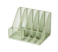 Organizzatore Documenti Ufficio Porta Documenti Porta Portariviste Separatore Verticale in Metallo a Maglia Visibile Ventilato Ordine Rapido Adatto, Verde