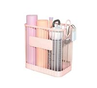 Organizzatore for attrezzi da fitness, cestino in metallo for tappetini da yoga e attrezzatura da badminton, elegante contenitore for la casa(Gentle Pink - Medium)