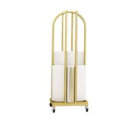 Organizzatore For Grucce Impilabile, Gruccia Mobile 4 In 1, Scaffale Portaoggetti Montato A Pavimento Con Ruote,Può Contenere Fino A 140 Grucce(Gold,100x35x30cmm)