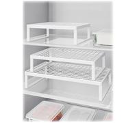 Organizzatore for ripiani impilabili for frigorifero | Il solido rack in metallo con design di ventilazione cavo mantiene gli oggetti(Natural,50x27x7.5cm/19.7x10.6x3in)