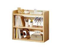 Organizzatore for scrivania a 3 ripiani in legno, for piccoli spazi, multifunzionale, assemblato, for ufficio, casa, studio, accessori for scrivania, marrone e giallo.(Giallo,68 * 20 * 65cm)