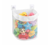 Organizzatore Giocattoli da Bagno in Rete con 2 Ganci, Borsa Portaoggetti Appendibile per Vasca e Doccia, Contenitore Grande Asciugatura Rapida per Giochi Bambini Bagnetto
