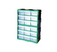 Organizzatore impilabile trasparente della scatola delle parti di plastica | Plastica ABS ad alta resistenza, vista trasparente, design impilabile, 18 cassetti, organizzazione officina