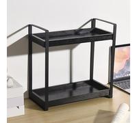 Organizzatore in Legno Metallo,Portaspezie e Inserto per Scaffalea a 2 Ripiani,Organizzatore da Scrivania e Muro Moderno modulare,Scaffale per cucina, bagno, cosmetici, ufficio,Soggiorno