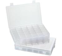 Organizzatore in plastica trasparente a 36 griglie - Confezione da 2 - Organizzatore per perline, Organizzatore per bricolage, Organizzatore per piccole parti fai-da-te, Portagioielli.