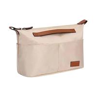 Organizzatore interno per borsa in tessuto satinato, accessorio per borse Longchamp LE PLIAG, aumenta lo spazio, inserto anti-collasso con tasche (Beige, M-28x18x12cm)