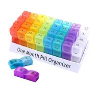 Organizzatore Mensile Per Pillole, Organizer Per Compresse Da 31 Giorni, Contenitore Per Medicinali Per Un Mese, Contenitore Per Compresse 2 Volte Al Giorno, Portapillole Con 32 Scomparti Giornalieri