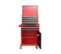 Organizzatore Organizer for attrezzi da officina con ruote for garage cassetta degli staccabile a 5 cassetti(Red)